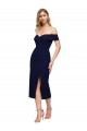 Best Midi Length Short Formal Crepe Bridesmaid Dress / Cocktail Prom Dress with Side Split UK