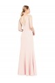 Best Slim A-Line V-Neck Long Stretch Formal Crepe Bridesmaid Dress / Prom Dress with V-Back UK