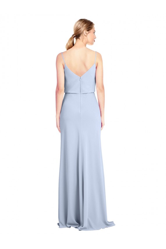 Best Feminine Cowl Neck Slim Floor Length Stretch Formal Crepe Bridesmaid Dress / Prom Dress UK