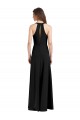 Best Sleek Halter V-Neck Long A-Line Stretch Formal Crepe Bridesmaid Dress / Prom Dress with Front Slit UK