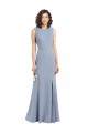 Best Boat Neckline and Sleek Fit and Flare Crepe Bridesmaid Dress with Keyhole Back UK