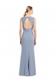 Best Boat Neckline and Sleek Fit and Flare Crepe Bridesmaid Dress with Keyhole Back UK