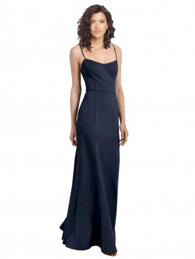 Best Fit and Flare Scoop Neck Long Sleeveless Stretch Formal Crepe Bridesmaid Dress / Prom Dress UK