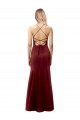 Best Fit and Flare Halter Neckline Stretch Formal Crepe Bridesmaid Dress / Prom Dress with Strappy Back UK