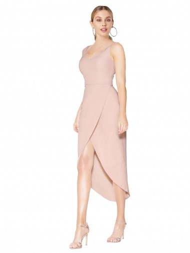 Best Knee Length Short Formal Crepe Bridesmaid Dress / Prom Dress UK