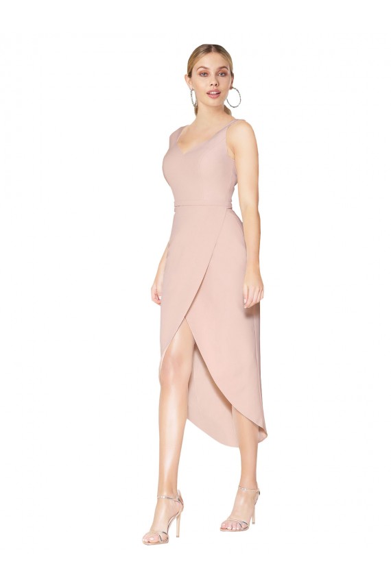 Best Knee Length Short Formal Crepe Bridesmaid Dress / Prom Dress UK