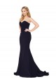 Best Sweetheart High Neck Sweep Train Sleeveless Formal Crepe Bridesmaid Dress / Prom Dress UK