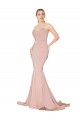 Best Sweep Train Sweetheart Long Mermaid Formal Crepe Bridesmaid Dress / Prom Dress Low Back UK