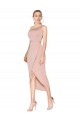 Best Knee Length One Shoulder Formal Crepe Short Wrap Bridesmaid Dress / Prom Dress UK