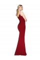 Best Spaghetti Straps V-Neck Long Formal Crepe Dress with High Slit UK