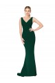 Best V-Neck Floor Length Long Formal Crepe Mermaid Bridesmaid Dress / Prom Dress UK