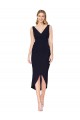 Best Knee Length V-Neck Formal Crepe Short Cocktail Wrap Bridesmaid Dress / Prom Dress UK