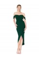 Best Off the Shoulder Knee Length Formal Crepe Short Cocktail Wrap Bridesmaid Dress / Prom Dress UK
