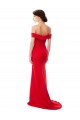 Best Off the Shoulder Chapel Train Formal Crepe Bridesmaid Dress / Prom Dress with Thigh-High slit UK