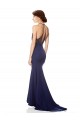 Best High Neck Fishtail Formal Crepe Bridesmaid Dress / Prom Dress with Open Back Detail UK