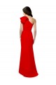 Best High Neck Ruffle Frill One Shoulder Maxi Formal Crepe Bridesmaid Dress / Prom Dress UK