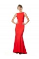 Best High Neck Maxi Formal Crepe Bridesmiad Dress with Exaggerated Back Ruffle UK