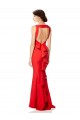 Best High Neck Maxi Formal Crepe Bridesmiad Dress with Exaggerated Back Ruffle UK