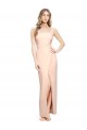 Best Floor Length Square Neck Long Sheath Formal Crepe Bridesmaid Dress / Prom Dress  UK