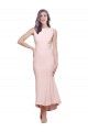 Best High Neck Low V-Back Cocktail Midi Length Formal Crepe Bridesmaid Dress / Prom Dress UK