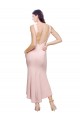Best High Neck Low V-Back Cocktail Midi Length Formal Crepe Bridesmaid Dress / Prom Dress UK