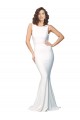 Best High Neck Low V-Back Long Formal Crepe Bridesmaid Dress / Prom Dress UK