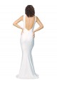 Best High Neck Low V-Back Long Formal Crepe Bridesmaid Dress / Prom Dress UK