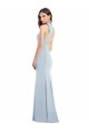 Best Halter Bow Neck Open Back Soft Full Length Trumpet Bridesmaid Dress / Prom Dress UK