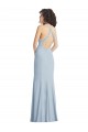 Best High Neck Halter Formal Crepe Bridesmaid Dress / Prom Dress with Twist Criss Cross Back UK