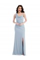 Best One Shoulder Draped Cowl Neck Maxi Bridesmaid Dress / Prom Dress UK