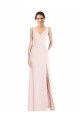Best Square Neck Low Back A-Line Bridesmaid Dress / Prom Dress with Front Slit and Pockets UK