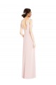 Best Square Neck Low Back A-Line Bridesmaid Dress / Prom Dress with Front Slit and Pockets UK