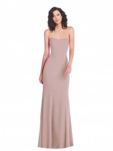 Best Strapless Princess Line Formal Crepe Mermaid Bridesmaid Dress / Prom Dress UK