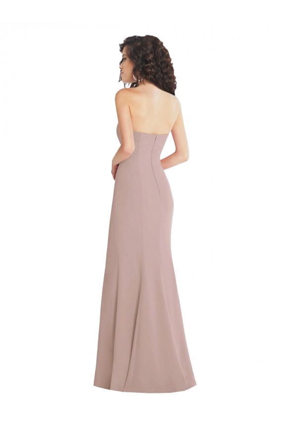 Best Strapless Princess Line Formal Crepe Mermaid Bridesmaid Dress / Prom Dress UK