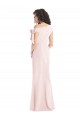 Best Off the Shoulder Tie Detail Trumpet Formal Crepe Bridesmaid Dress / Prom Dress with Front Slit UK