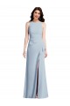 Best Halter Maxi Bridesmaid Dress / Prom Dress with Cascade Ruffle Slit UK