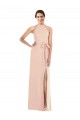 Best Halter Criss Cross Cutout Back Maxi Formal Crepe Bridesmaid Dress / Prom Dress UK