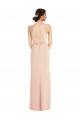 Best Halter Criss Cross Cutout Back Maxi Formal Crepe Bridesmaid Dress / Prom Dress UK
