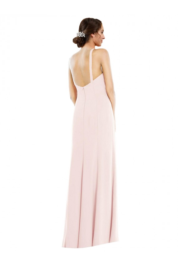 Best Criss Cross Halter Princess Line Trumpet Formal Crepe Bridesmaid Dress / Prom Dress UK