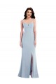 Best Flattering Trumpet Maxi Formal Crepe Bridesmaid Dress / Prom Dress with Front Slit UK