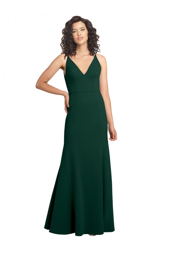 Best Form Fitting Stretch Formal Crepe A-Line Bridesmaid Dress / Prom Dress UK