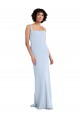 Best Slim Square Neck Fit and Flare Full Length Stretch Crepe Bridesmaid Dress / Prom Dress UK