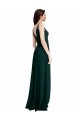 Best Slim A-Line V-Neck Full Length Formal Crepe Bridesmaid Dress / Prom Dress with Side Slit UK