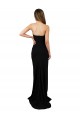 Best Corset Style Strapless Formal Crepe Bridesmaid Dress / Prom Dress with High Split UK