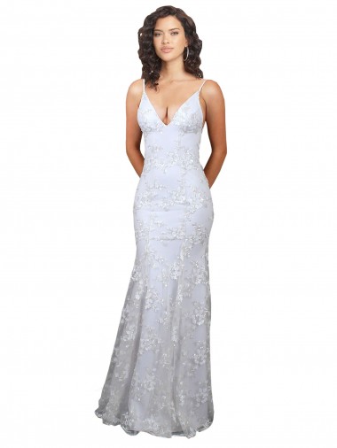 Best V-Neckline Backless Floral Patterned Sequin Formal Bridesmaid Dress / Prom Dress UK