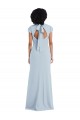Best Cap Sleeve Cutout Tie Back Trumpet Bridesmaid Dress UK