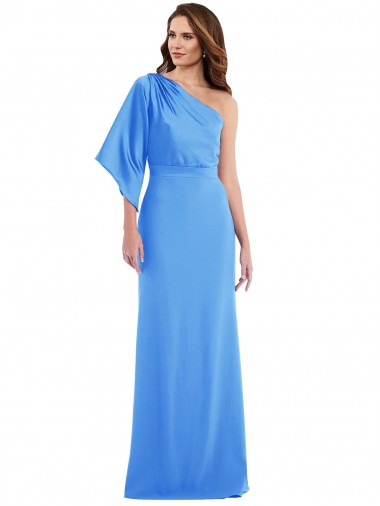 Best One Shoulder Bell Sleeves Trumpet Bridesmaid Dress / Prom Dress UK