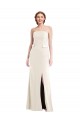 Best Long Strapless Tuxedo Maxi Bridesmaid Dress / Prom Dress with Front Slit & Pockets UK