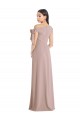 Best Off the Shoulder Tie Detail Maxi Formal Crepe Bridesmaid Dress / Prom Dress with Front Slit UK