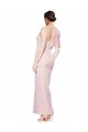 Best One Shoulder Tulle Overlay Sweetheart Neckline Long Formal Crepe Bridesmaid Drss with Thigh Split UK